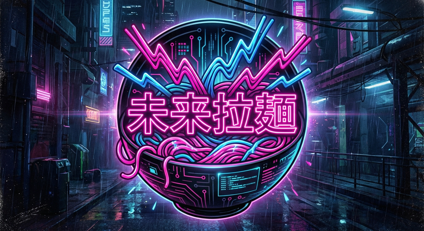Japanese Cyberpunk Ramen Logo