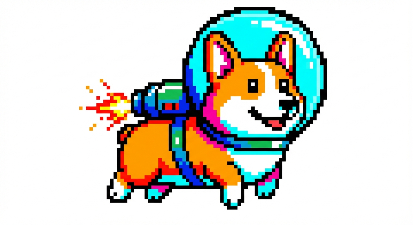 宇宙コーギーのドット絵