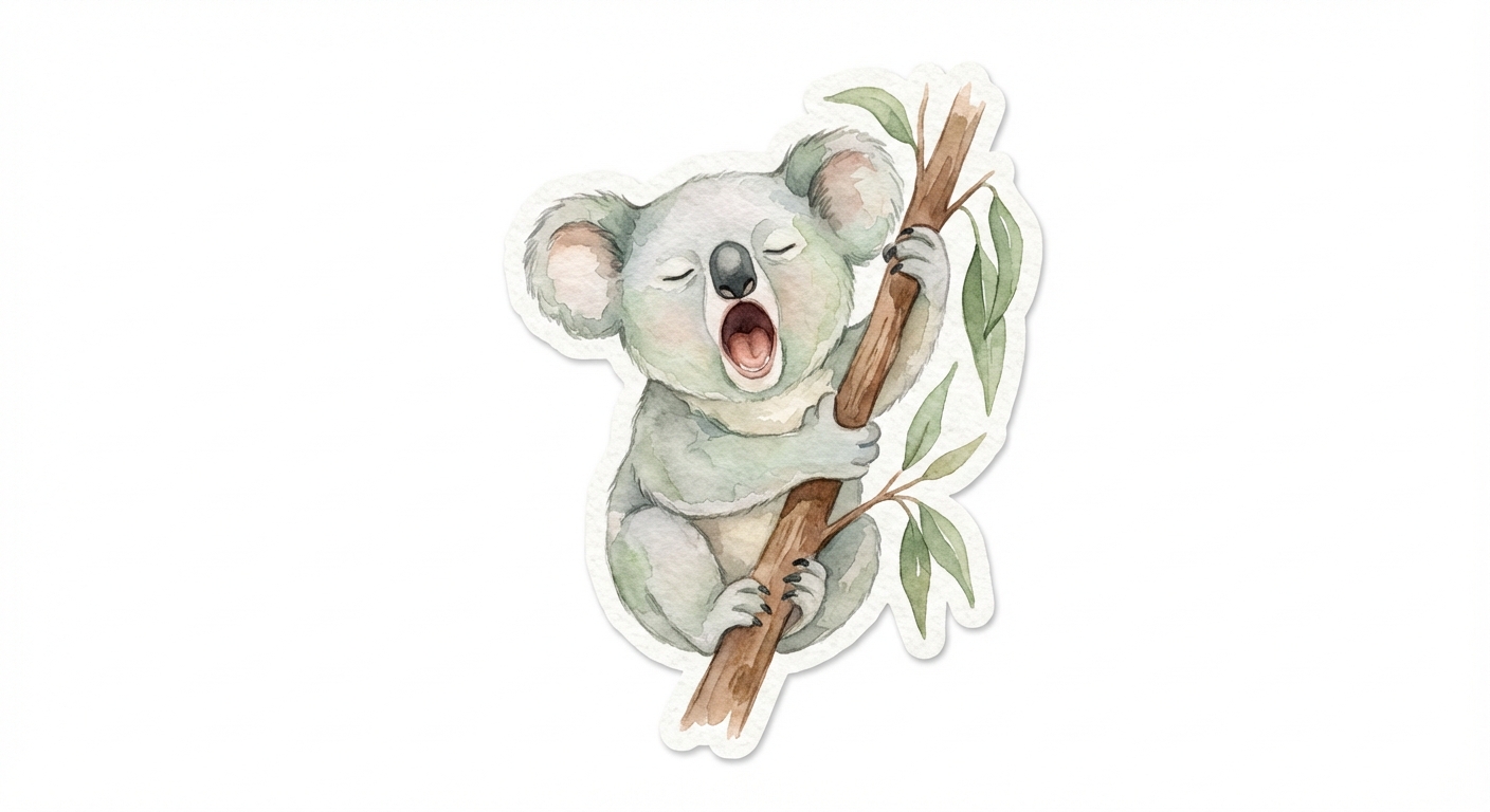 Sleepy Koala Sticker