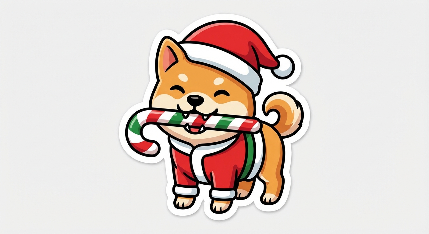 サンタ柴犬のステッカー