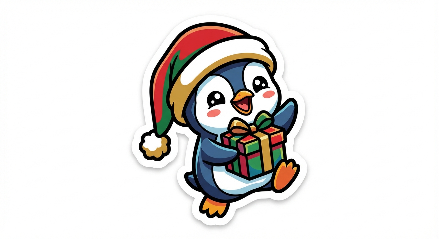 Festive Penguin Sticker