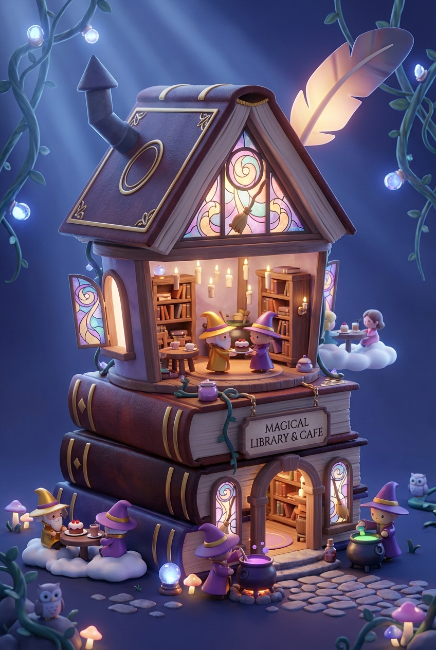 Wizard's Book Stack Cafe