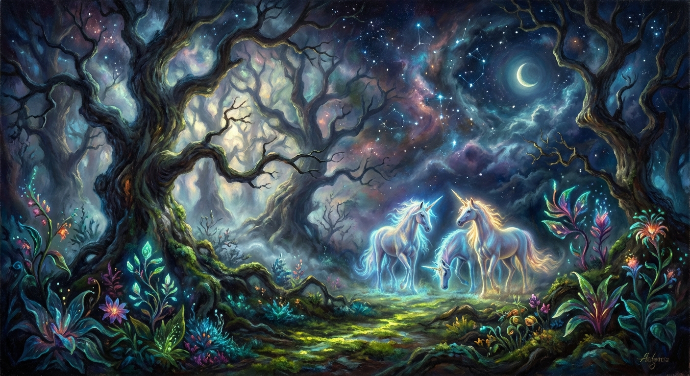 Mystical Forest of Unicorns
