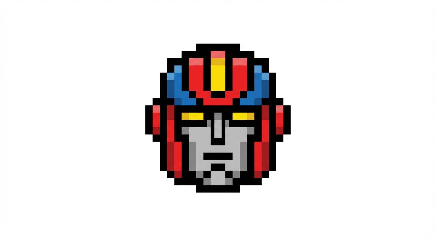 8ビットロボットピクセルロゴ