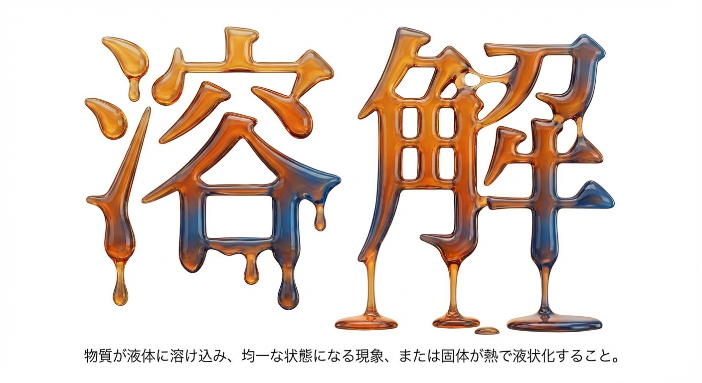 文字デザイン：溶解