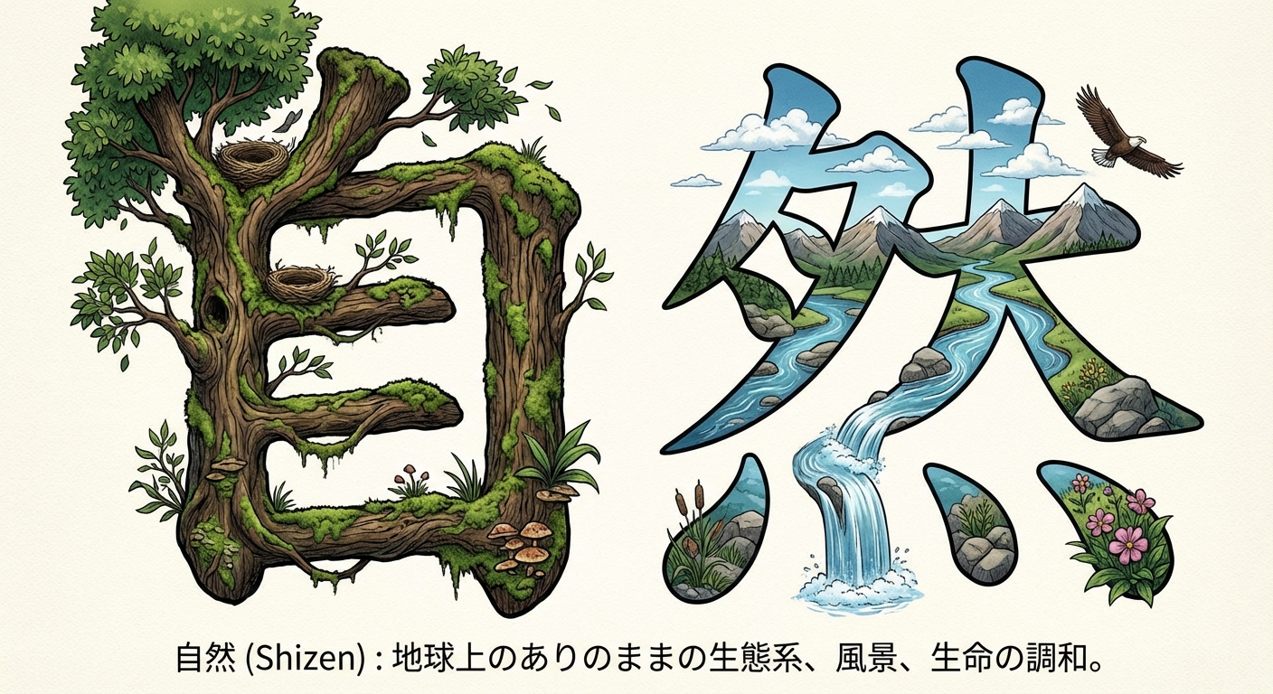 文字デザイン：自然