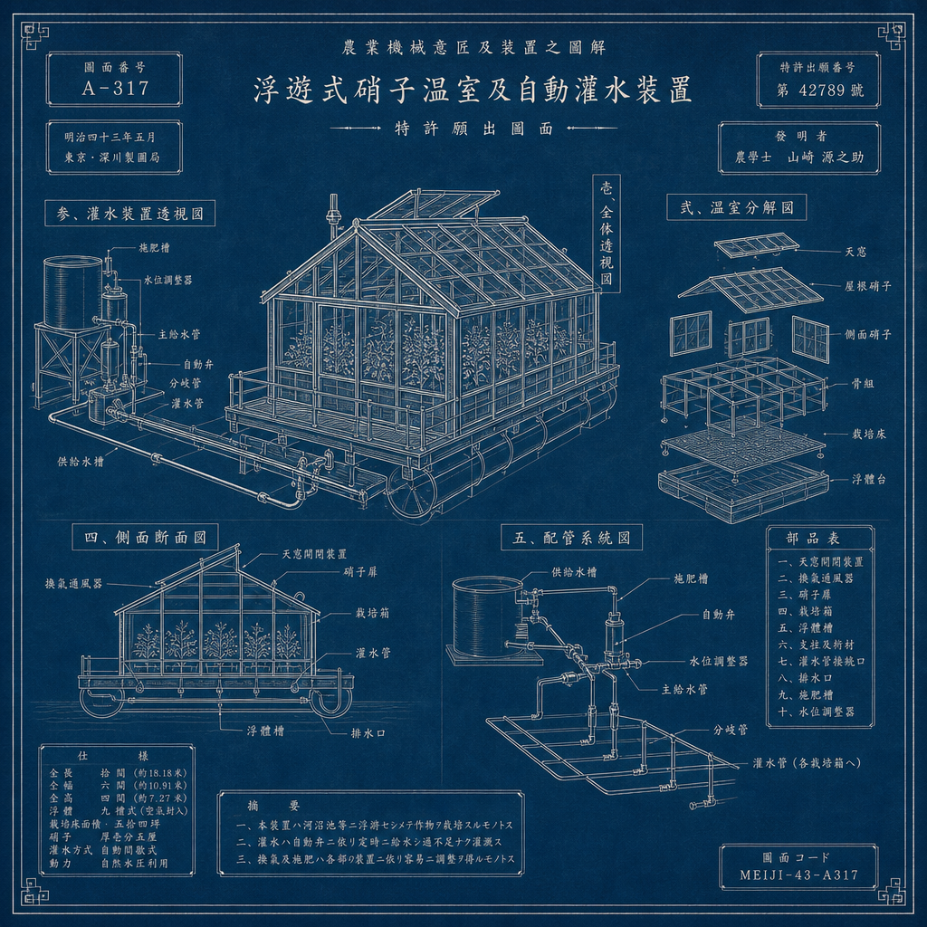 浮遊硝子温室の設計図