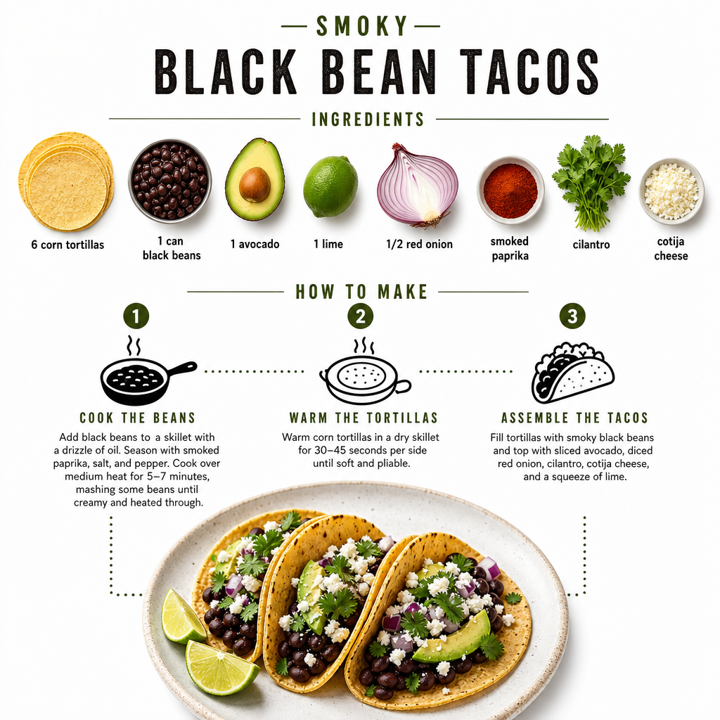 Smoky Black Bean Taco Infographic