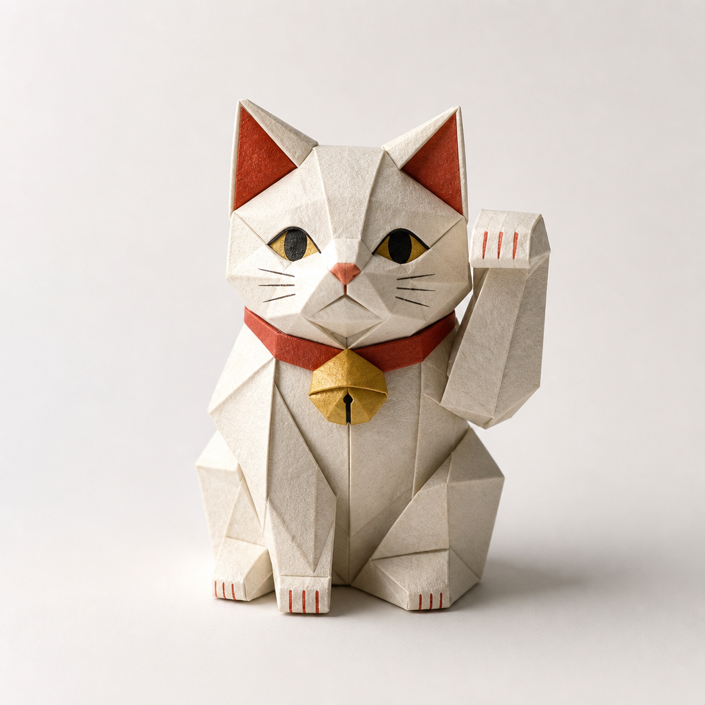 折り紙の招き猫